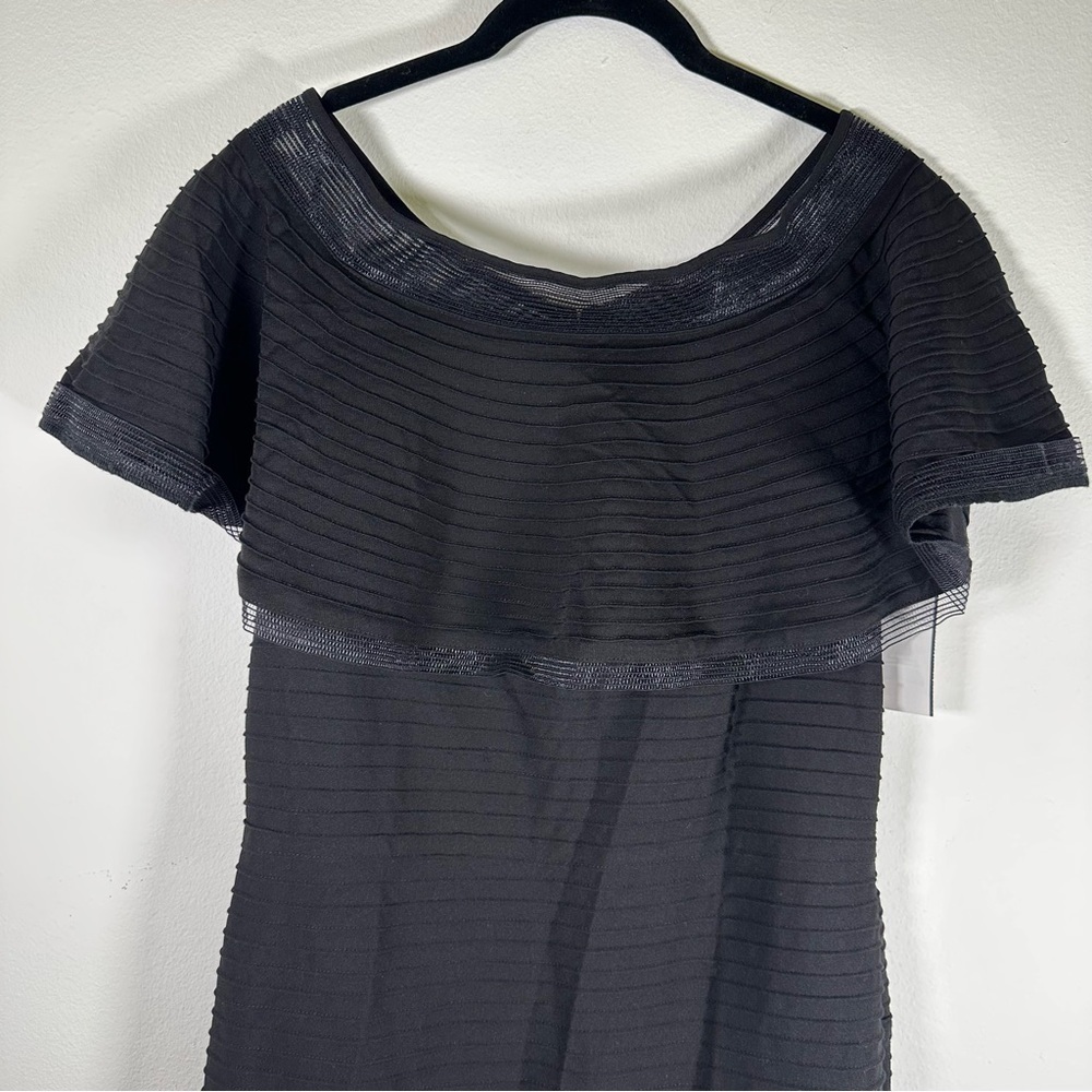 NWT $319 Tadashi Shoji Tabora Off The Shoulder Little Black Dress Size Medium - Picture 6 of 15